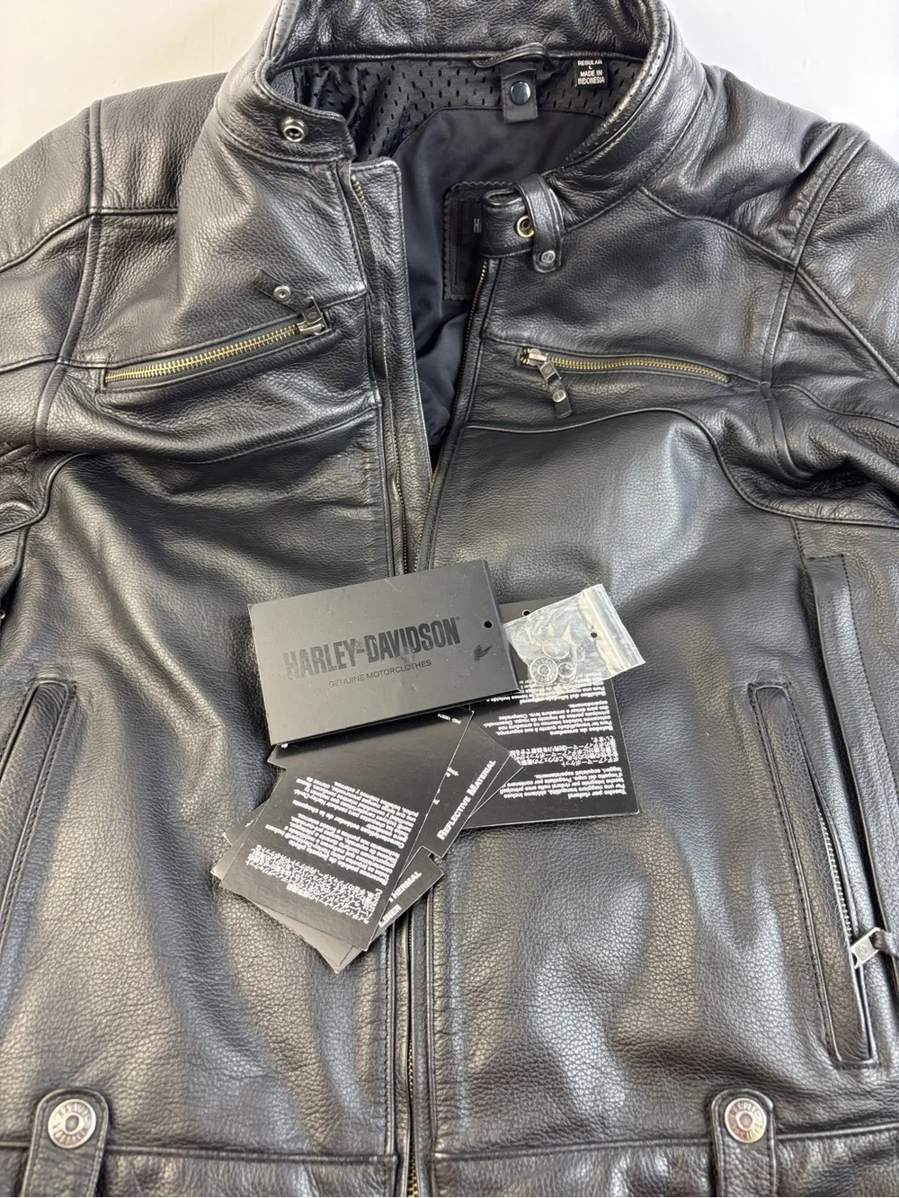 Harley-Davidson Men's Swingarm 3-in-1 Black Leather Jacket‎ Like New!